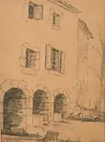 Mill Mosset, France by John Thorne, drawing, offered Nov 2021
