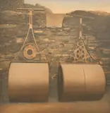 A coloured aquatint of two lawn rollers by Terrence Millington, pencil, offered Nov 2021