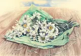 British, A bouquet of daisies by Stuart Maxwell Armfield, watercolour, sold Oct 2021