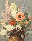 June Glory' still life of flowers by Winifred Walker, watercolour, sold Oct 2021