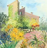A Continental View' and 'Arboras Garden by Sally Scott, pastel and mixed, offered Oct 2021