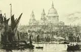 British, St by Ernest L. Hampshire, etching, sold Oct 2021