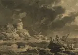 La Chute Dangereuse by Nicolas de Launay, engraving, sold Oct 2021