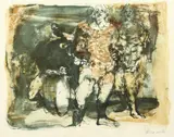 Figures and a drum by Claude Weisbruch, lithograph, offered Oct 2021