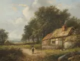 A Surrey Homestead by Joseph Thors, oil on canvas, sold Aug 2021