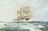 British, wild ship of the Atlantic, the clipper Dreadnought at full sail by Robin Brooks, oil on canvas, offered Aug 2021