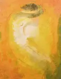 French, Nu au Fond Rouge by Jean-Marie Calmettes, 1964, oil on canvas, sold Aug 2021