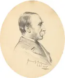 American, A head and shoulders sketch of a gentleman, in profile by Herman Gustave Herkomer, pencil, sold Aug 2021
