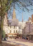 A street Caudebec-en-Caux, Seine-Maritime, France Signed Watercolour 34 x 24cm; 13½ x 9½in Provenance: Walker’s Galleries, London ++Good condition by William Tatton Winter, Watercolour, sold Mar 2015