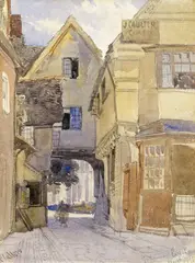 Gateway, Evesham Signed, also titled and dated Aug 19/59 possibly later Watercolour over pencil 30 x 22.5cm;12 x 9in Provenance: Gerald M by William Callow, Watercolour over pencil, sold Mar 2015