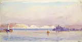 A group of sketches and paintings of shipping and landscapes including views of Portsmouth and some of Trinidad and Granada by Alma Claude Burton Cull, c.1896, watercolor, sold Mar 2015