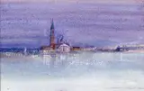 Night coming by Ian Armour-Chelu, 1983, Watercolour with scratching out, sold Mar 2015