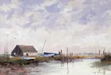 The Chesil Bank near Abbotsbury; Early summer, East Compton; Thornham, N by Roy Perry, gouache, sold Mar 2015
