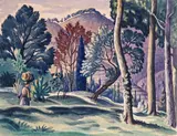 Untitled by Ethelbert White, Watercolour on buff paper, sold Mar 2015