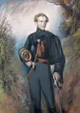 Major John Worge, standing in a landscape Signed and dated 1846 Pastel 75 x 54cm; 29½ x 21¼in ++A few scratches and scuffs otherwise good condtiion by Alexander Blaikley, 1846, Pastel, offered Mar 2015