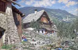 Alpine chalets in springtime Signed Pastel 34.5 x 52.5cm; 13½ x 20¾in ++Good condition by Alexander James Mavrogordato, Pastel, offered Mar 2015