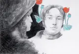 Charles Townshend pays a visit to Louisa Dance’s house by Adrian George, Pencil with coloured chalk, offered Mar 2015