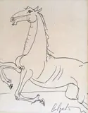 Study of a galloping horse Signed Pencil 25.5 x 19.5cm; 10 x 7½in Provenance: Amanda Marshall, given to her by J by Robert Colquhoun, Pencil, sold Mar 2015