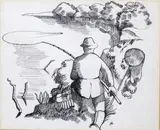 River fishing, 1965 Signed with initials Pen and ink 12.75 x 15.5cm; 5 x 6in Provenance: Blond Fine Art Ltd., 28th Nov by John Northcote Nash, Pen and ink, sold Mar 2015
