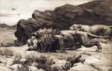 The Marauders by Herbert Dicksee, pencil, sold Mar 2015