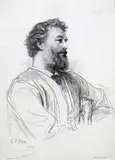 After George F by Paul Rajon, Drypoint etching, offered Mar 2015
