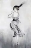 Rosebud Signed and blind-stamped Etching, published by Georges Petit, 1914 31 x 20cm; 12 x 8in ++Stained, repaired tear, scuffs and blemishes by Louis Icart, Etching, published by Georges Petit, offered Mar 2015