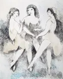 L’Ange bleu Signed and numbered 66/150 Etching with aquatint 30 by Marie Laurencin, Etching with aquatint, sold Mar 2015