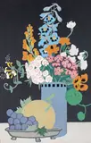 Flowers and fruit Signed and titled Woodcut 40.5 x 26.5cm; 16 x 10½in ++Good condition by Hall Thorpe, Woodcut, sold Mar 2015