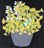 Cowslips Signed  Woodcut by Hall Thorpe, Woodcut, published, sold Mar 2015