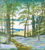 Bluebell wood Signed  Woodcut 16 by Hall Thorpe, Woodcut, sold Mar 2015
