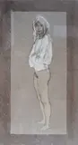 Standing, semi-clad nude Signed, dated 91, numbered 2/90 and inscribed Lithograph 63.5 x 35cm; 25 x 13¾in ++Good condition by Ralph Brown, Lithograph, sold Mar 2015