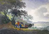 On the River Wye Said to be titled on original mount Aquatint with some hand-colouring 14 x 20.5cm; 5½ x 8in by William Payne, Aquatint with some hand-colouring, sold Mar 2015