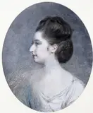 Portrait of a lady by Hugh Douglas Hamilton, Pastel, oval, sold Mar 2015