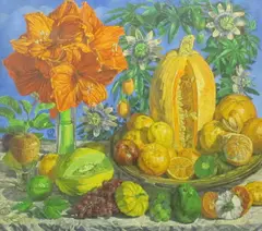 Cerro Gordo, 1998 oil on canvas, framed signed and dated lower right, paper labels to reverse 101 x 91cm by Joseph Sevier, oil on canvas, sold Feb 2015