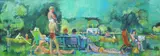 The Serpentine - Hyde Park by Michael Warren, oil on board, sold Feb 2015