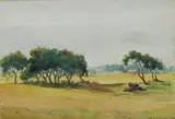 Attributed At Llangoed by Richard Joyce, watercolour on paper, sold Feb 2015