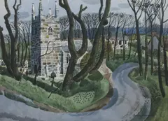 Untitled by Gordon Randall Thames Backwater at Shepperton, watercolour on paper, sold Feb 2015