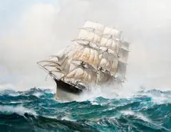 The American Clipper Dreadnought by Leslie Wilcox, oil on canvas, sold Feb 2012