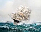 The American Clipper Dreadnought by Leslie Wilcox, oil on canvas, sold Feb 2012