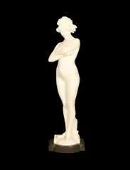 Carrara marble nude figure  Le Challenge (The Contest) by Paul Philippe, marble, sold Feb 2012