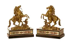 pair of 19th century bronze models of the Marley Horses by Guillaume Coustou the Elder, bronze, sold Feb 2012