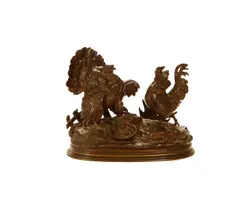 bronze model of a turkey and a cockerel by Jules Moigniez, bronze, sold Feb 2012