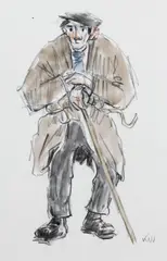 'Hill farmer, II' by Kyffin Williams, sold Sep 2012