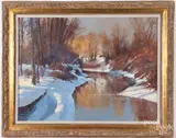winter landscape by Donald Ricks, oil on board, sold Aug 2018