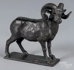 ram by Sheridan Oman, bronze, sold Aug 2018