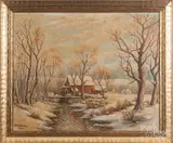 winter landscape by Adolph Pannash, oil on canvas, sold Jun 2018