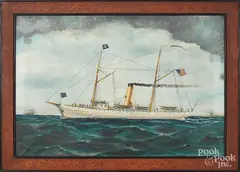 of a steamship by Otto Muhlenfeld, oil on canvas, sold Jun 2018