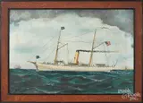 of a steamship by Otto Muhlenfeld, oil on canvas, sold Jun 2018