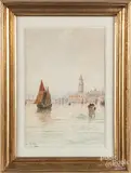 Venetian scene by Edward Mills, watercolor, sold Jun 2018