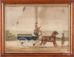 coaching scene by Henry Standing, watercolor and gouache, sold Jun 2018